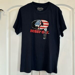 Mossy Oak by Staghorn Creek - Sz Large Men’s Navy Flag T-Shirt NEW NWT